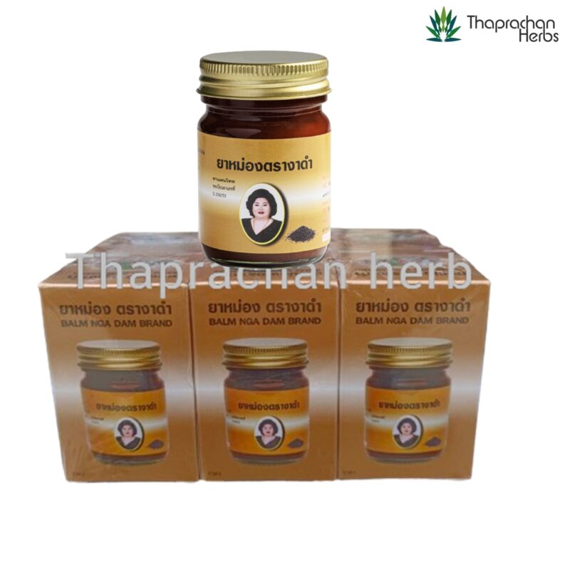 ยาหม่องงาดำ แม่กุหลาบ ขนาด 50 กรัม 6 ขวด